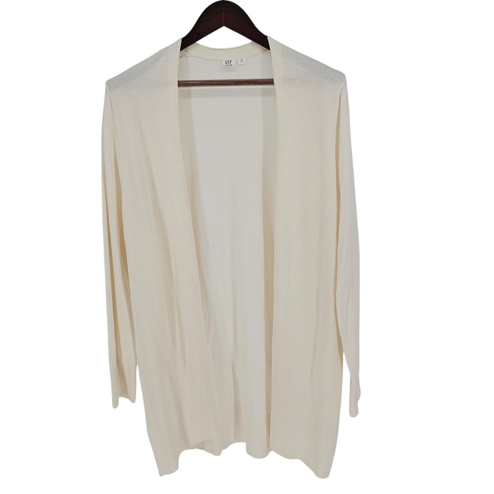 Gap for Good‎ Cardigan Womens XL Cream Waffle Knit Layering Sustainable Fashion